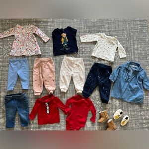 Fall/Winter 6-12mo Baby Toddler Girl Clothes & Shoes Lot